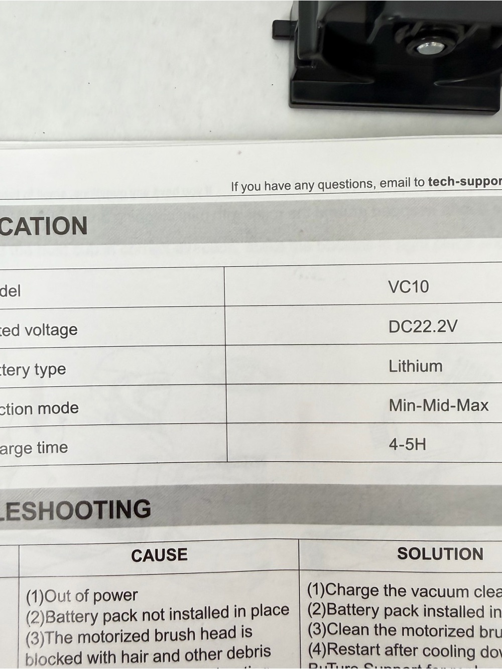 Buture VC10 Cordless Vacuum Cleaner PARTS ONLY - Picture 5 of 5